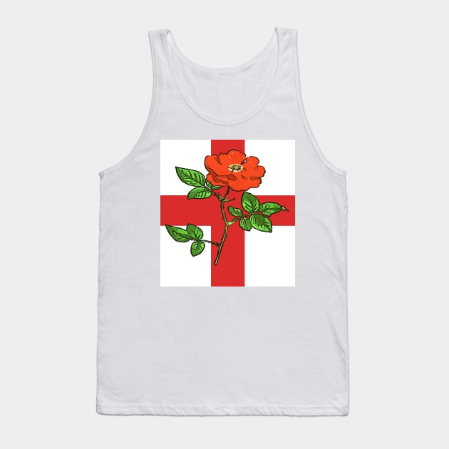 St George Ensign and Tudor Rose England Fan Tank Top by taiche